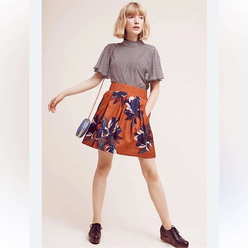 Anthropologie Maeve Maira Floral Skirt SZ 4